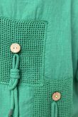 Linen Blend Quirky Top Emerald